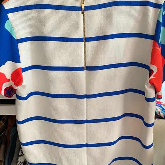 KATE SPADE Jaq Dive Right In Blouse Floral Poppy Sheath Short Sleeve - Picture 2 of 3